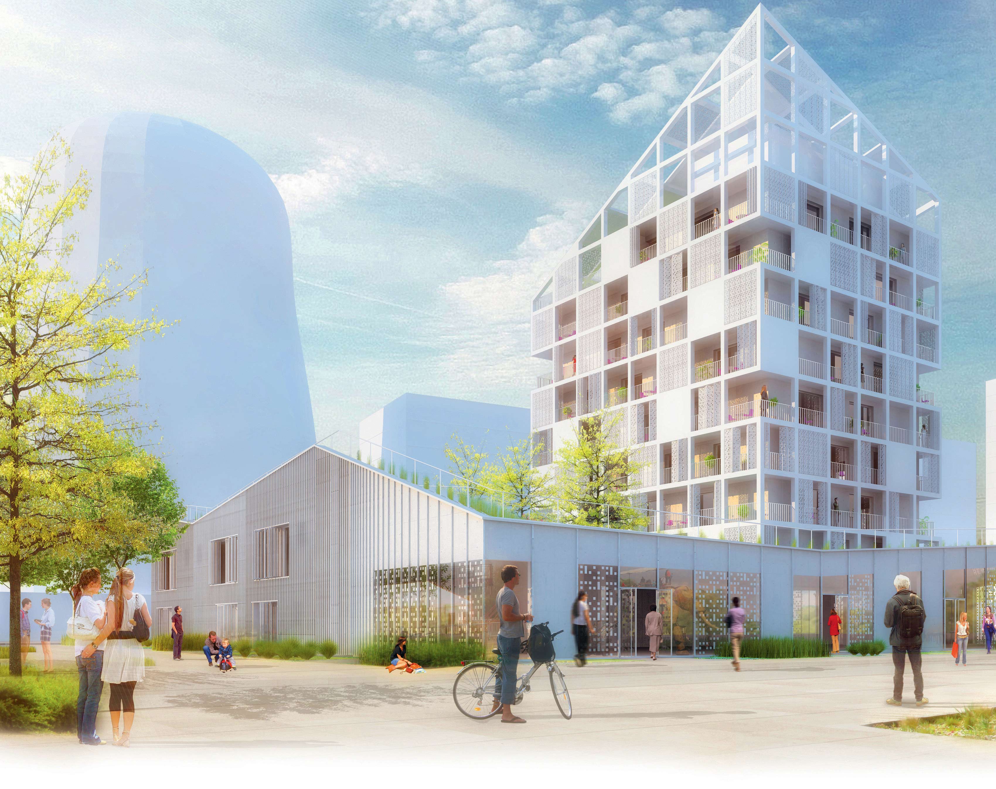 « L’oiseau des îles » : trente logements sociaux sur l’île de Nantes dans l’écoquartierZAC de la Prairie-au-Duc.